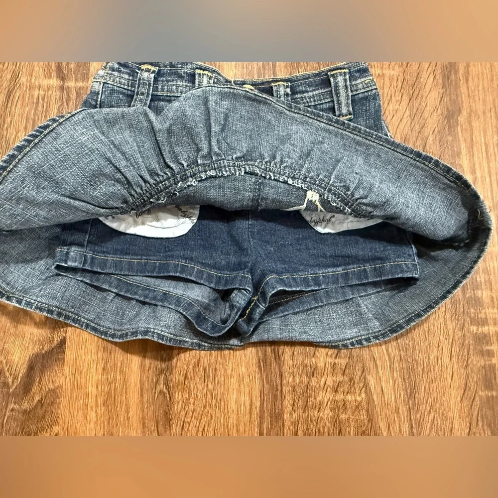 Vintage Y2K Baby Phat Denim Skort Girls Size 5 Ruffle Rhinestone Shorts